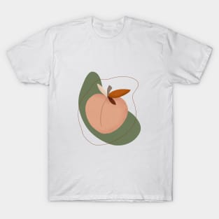 Modern Peach, Fruit illustration T-Shirt